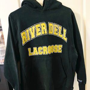 River Dell Lacrosse Adult Small Heavyweight TW Sweatshirt Black & Gold